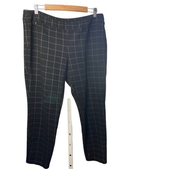 Career Window Pane Ankle Pants Trousers, Black/White, Career, Plus, Chic, XL - Picture 4 of 7